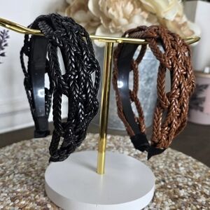 Braided Black and Brown Hairbands